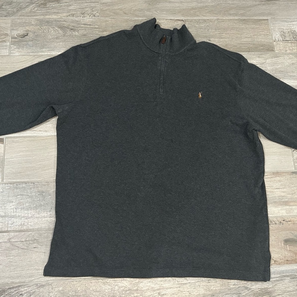 Ralph Lauren Polo Charcoal Quarter-Zip Sweater